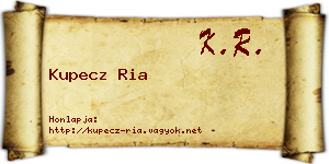 Kupecz Ria névjegykártya